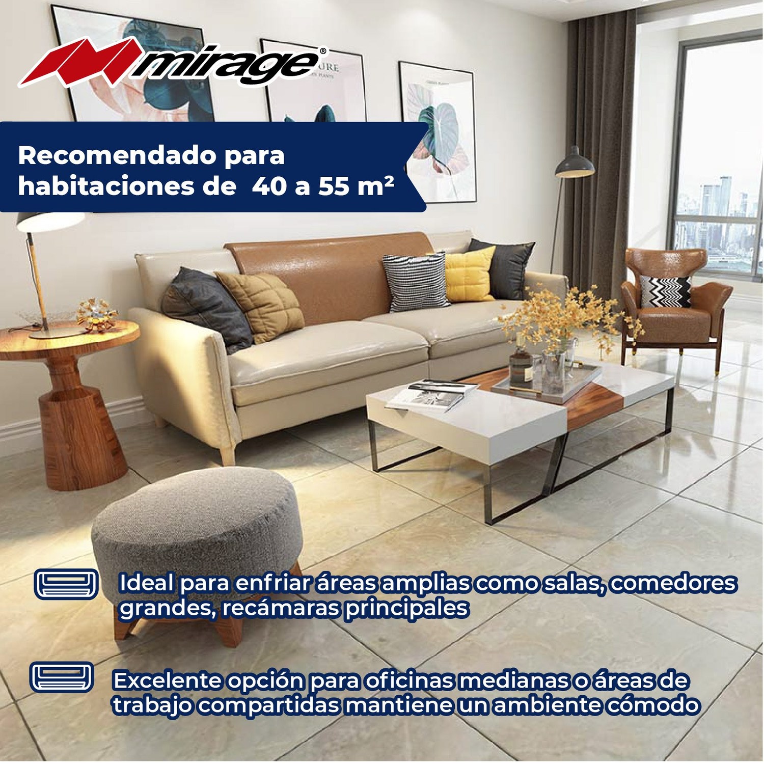 Minisplit 2 Ton Solo Frio 220V Inverter 17 Marca Mirage