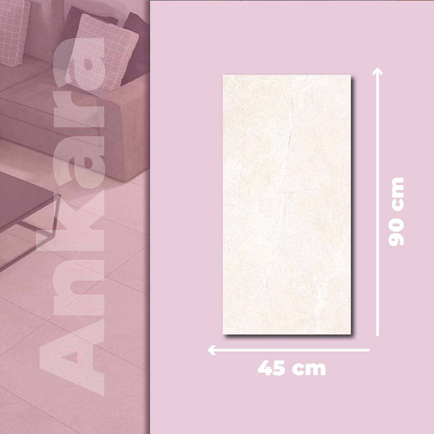 Piso Ankara Crema Daltile 45x90 cm Rectificado