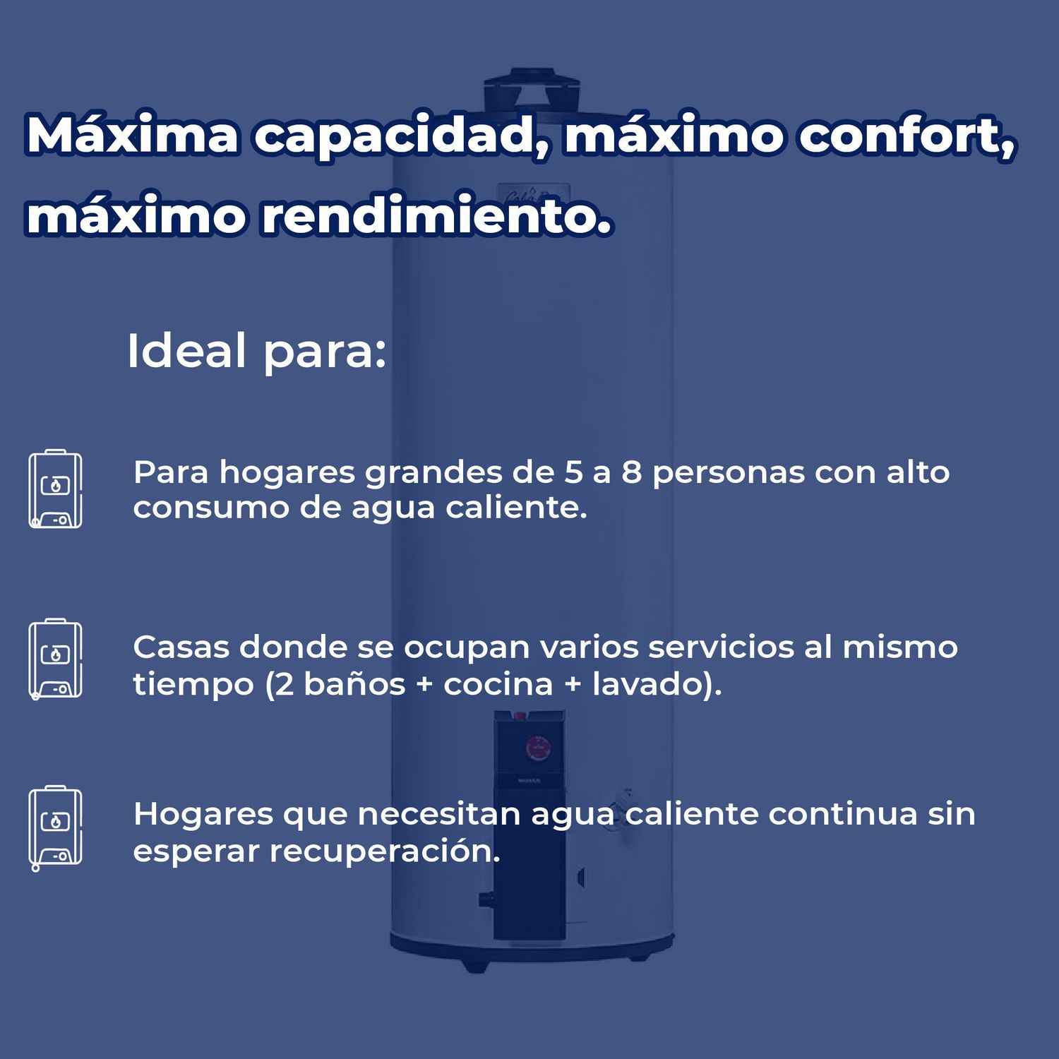 Calentador de Depósito Calorex Maximus 200 L Gas LP