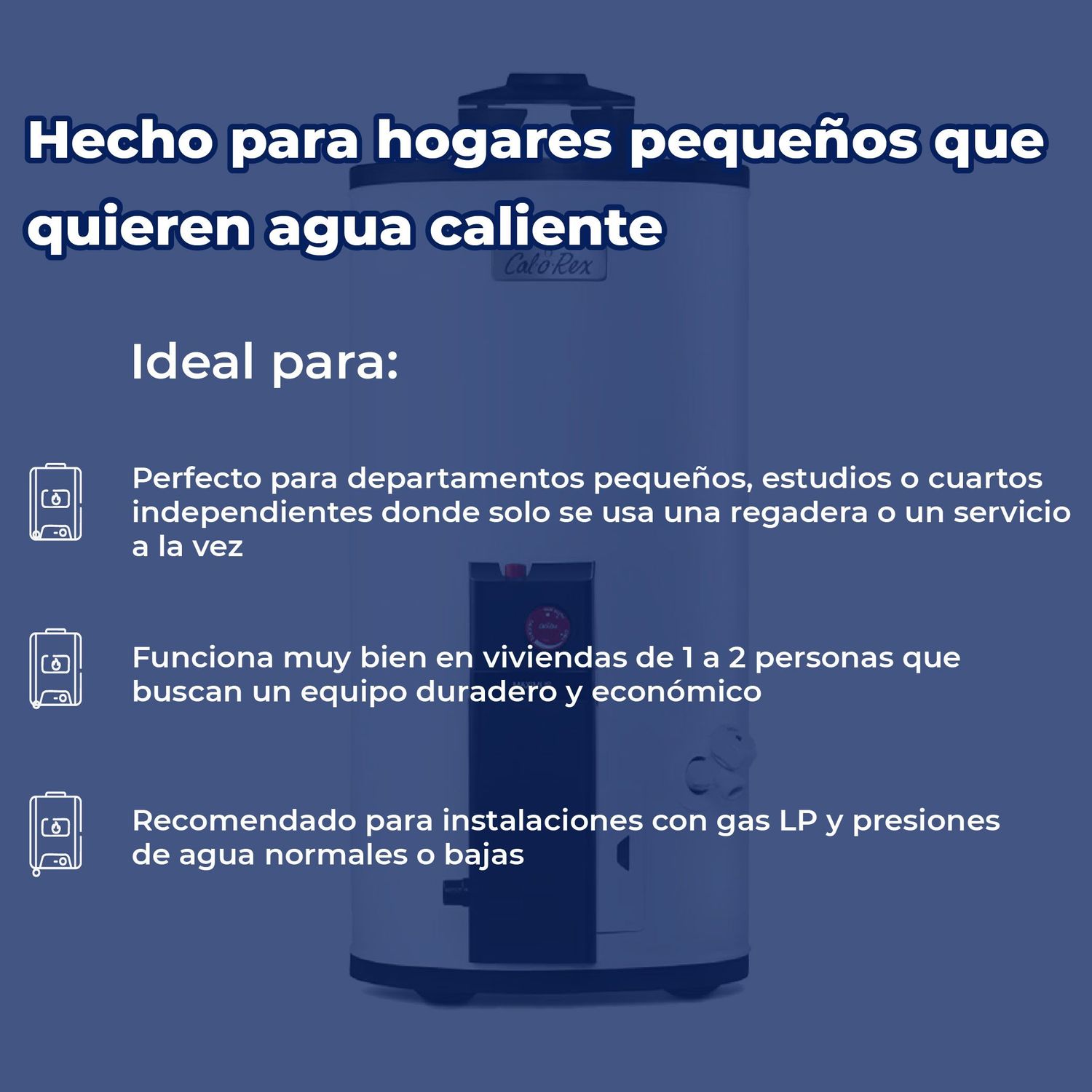 Calentador Depósito Calorex Maximus 38 L Gas LP 1 Servicio