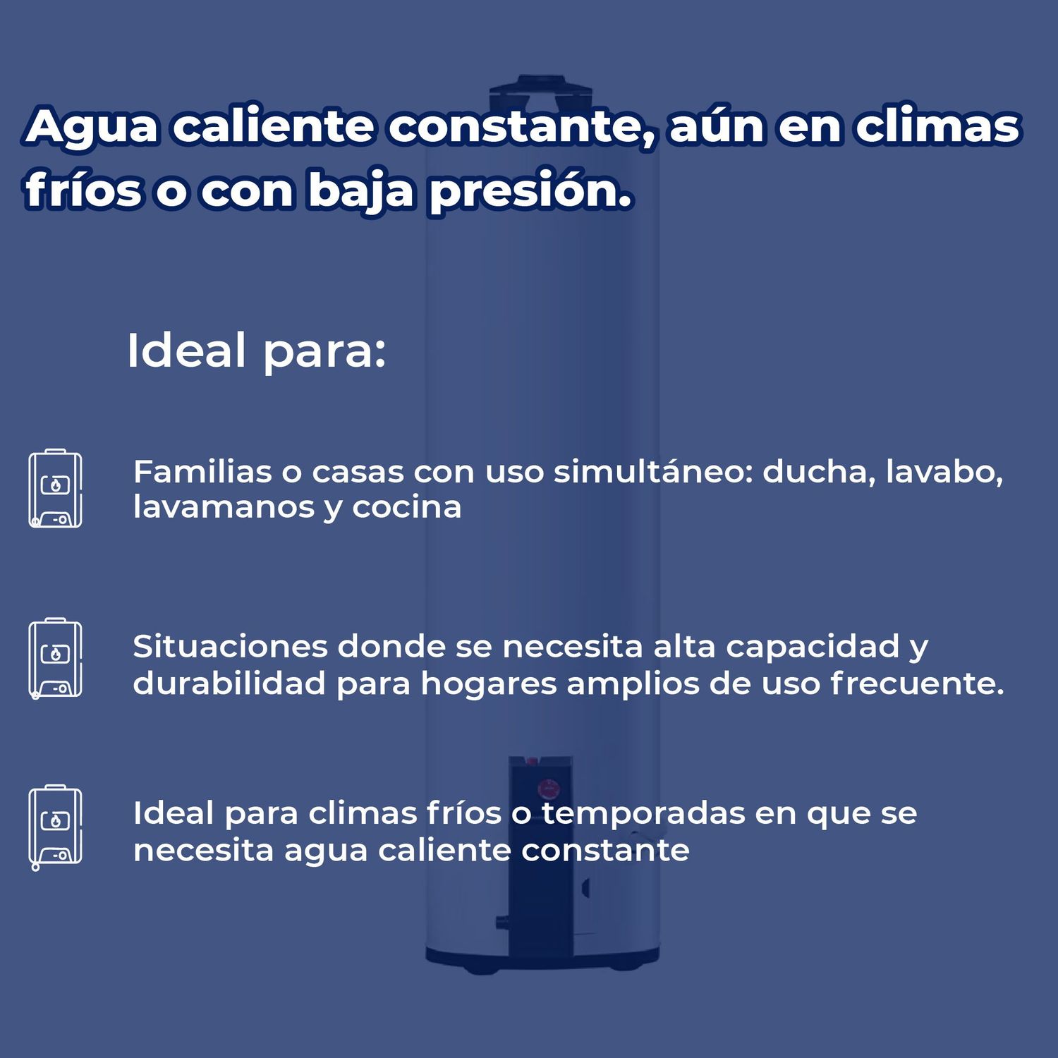 Calentador de Depósito Calorex Maximus 132 L Gas LP