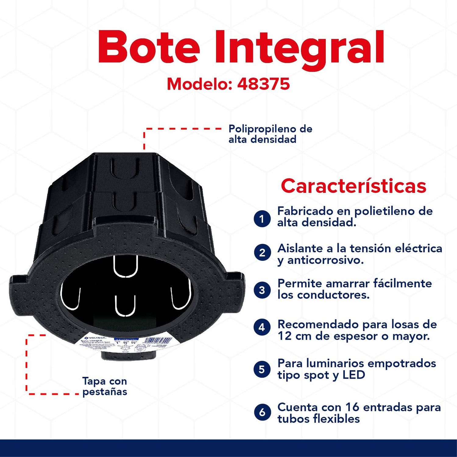 Bote Integral de Polietileno 10 cm Alto x 11 cm Diámetro