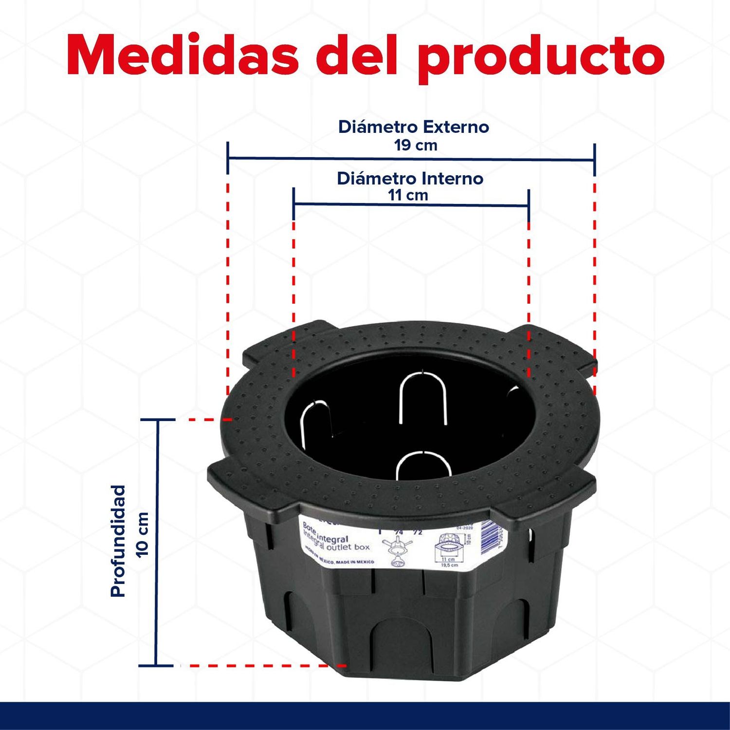 Bote Integral de Polietileno 10 cm Alto x 11 cm Diámetro