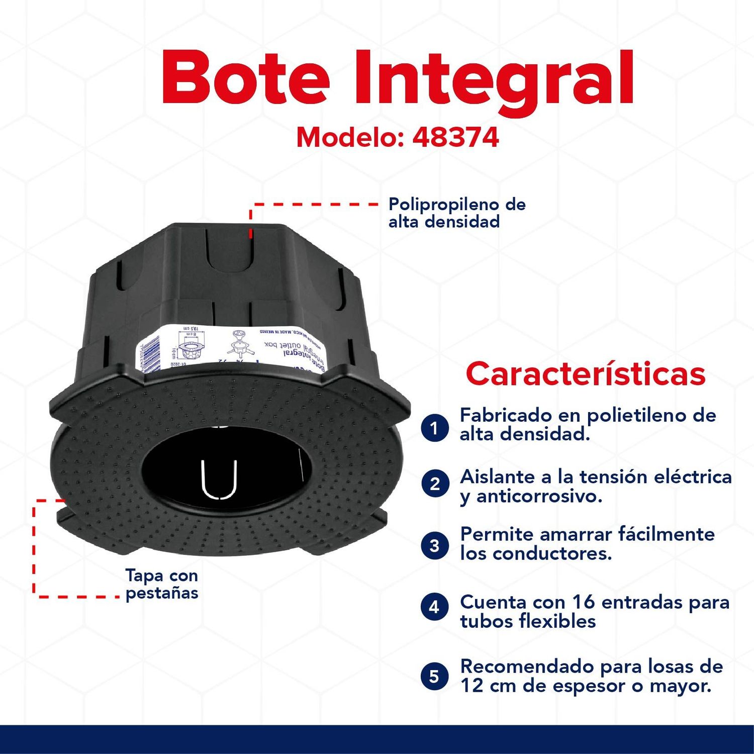 Bote Integral de Polietileno 10 cm Alto x 8 cm Diámetro