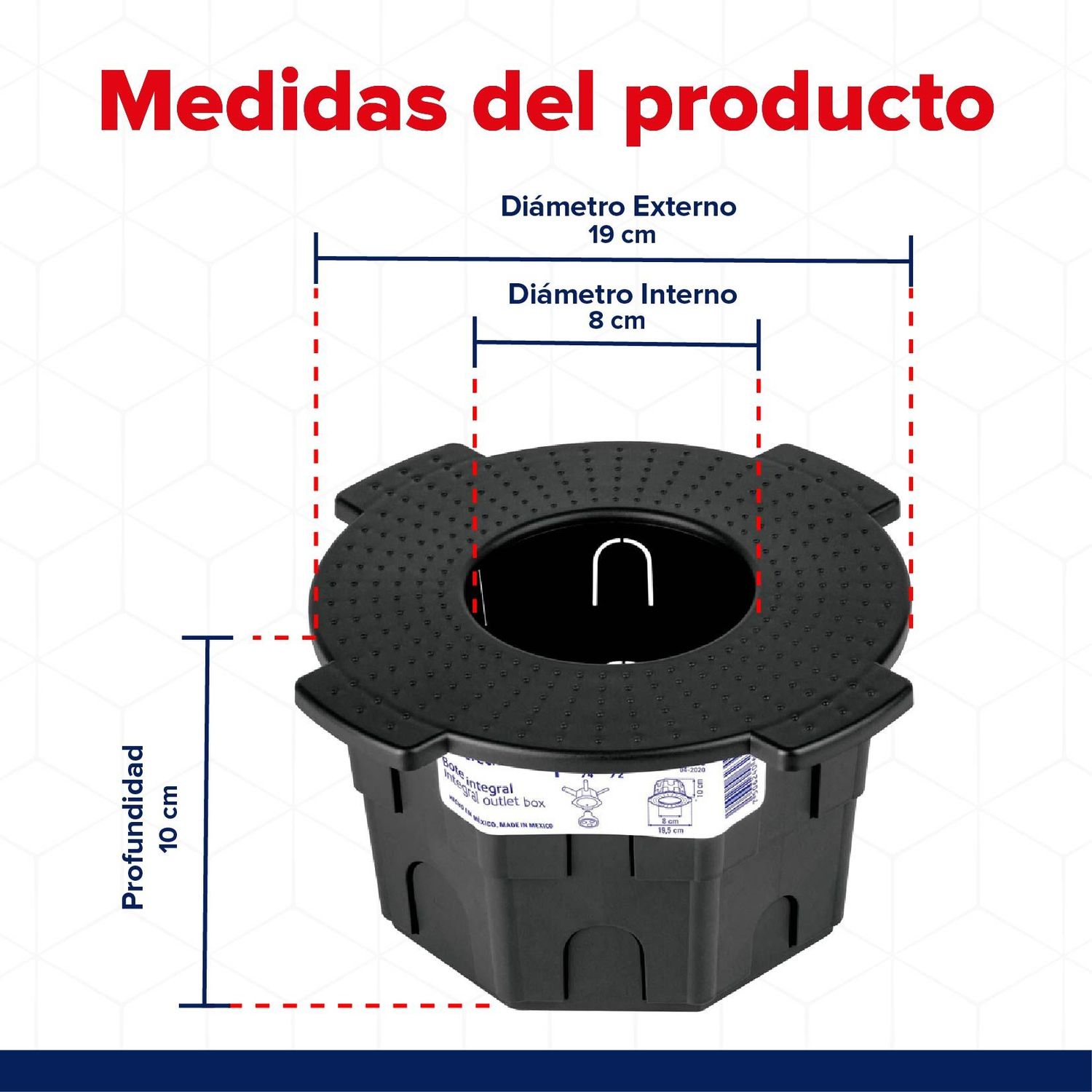 Bote Integral de Polietileno 10 cm Alto x 8 cm Diámetro