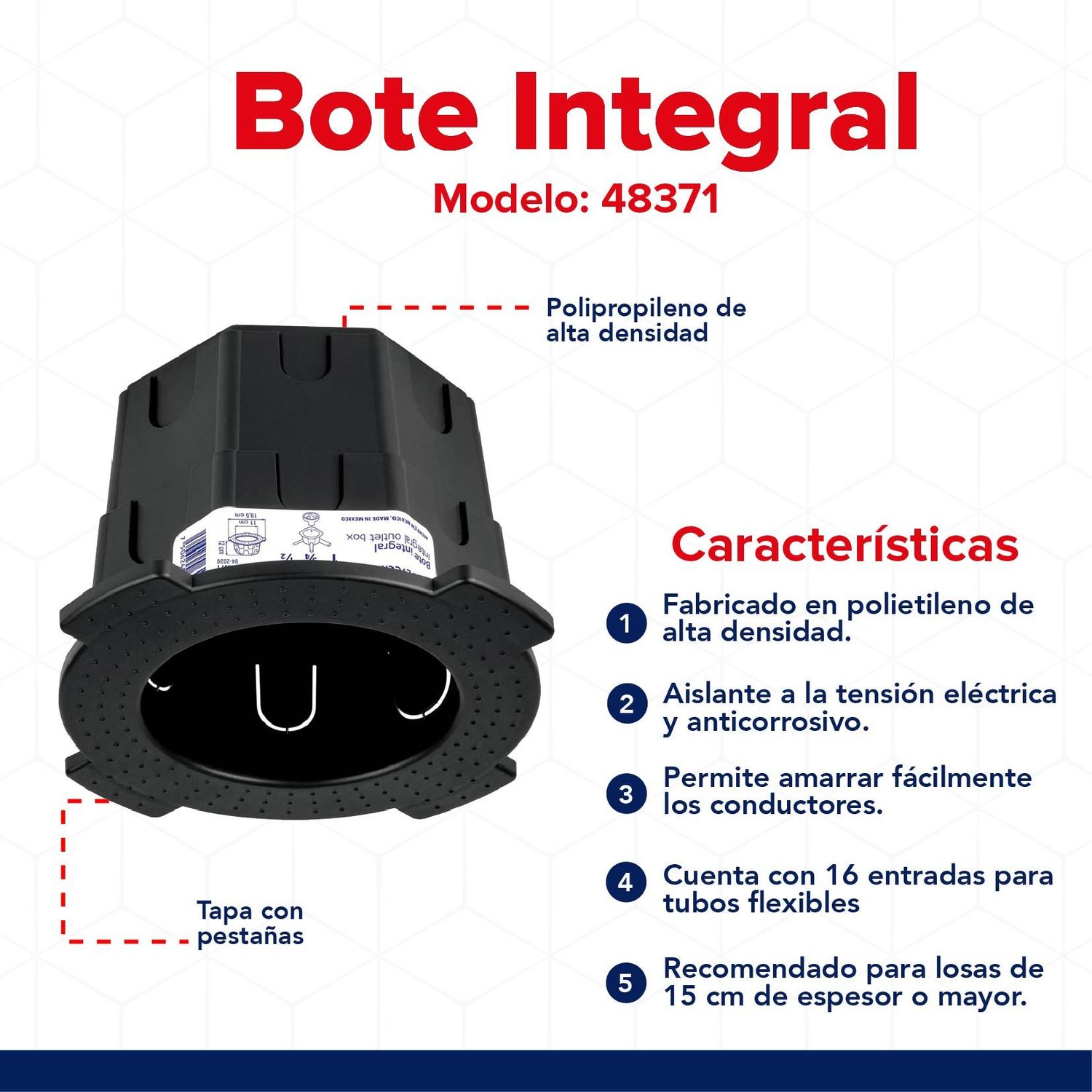 Bote Integral de Polietileno 12 cm Alto x 11 cm Diámetro
