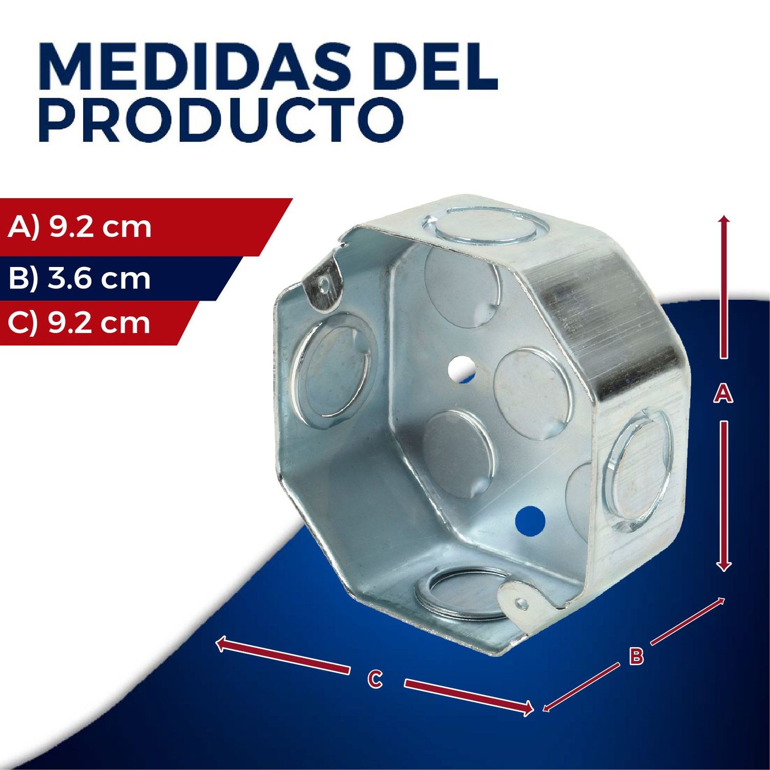 Caja octagonal 4x4 reforzada CCH4X4O
