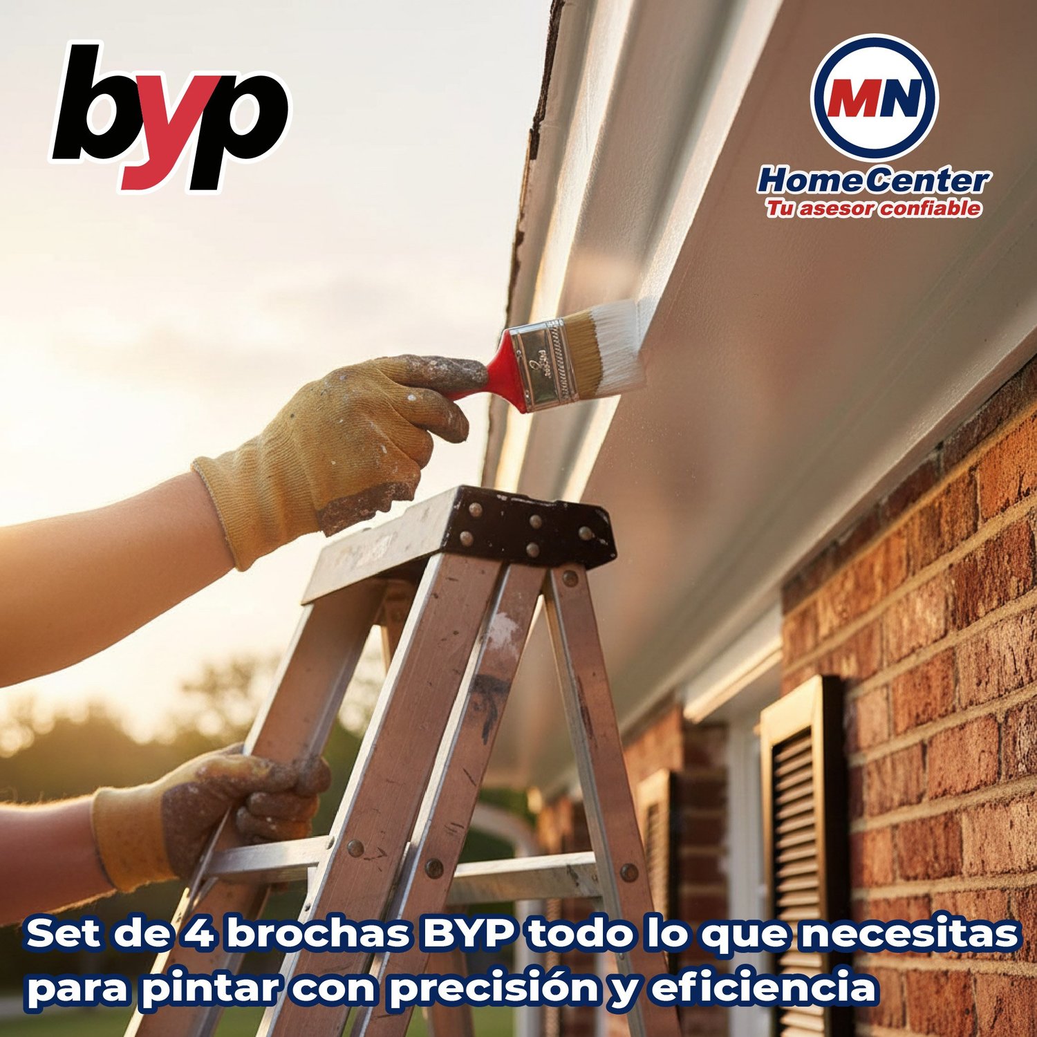 Brochas de Poliéster con 4 Piezas BYP