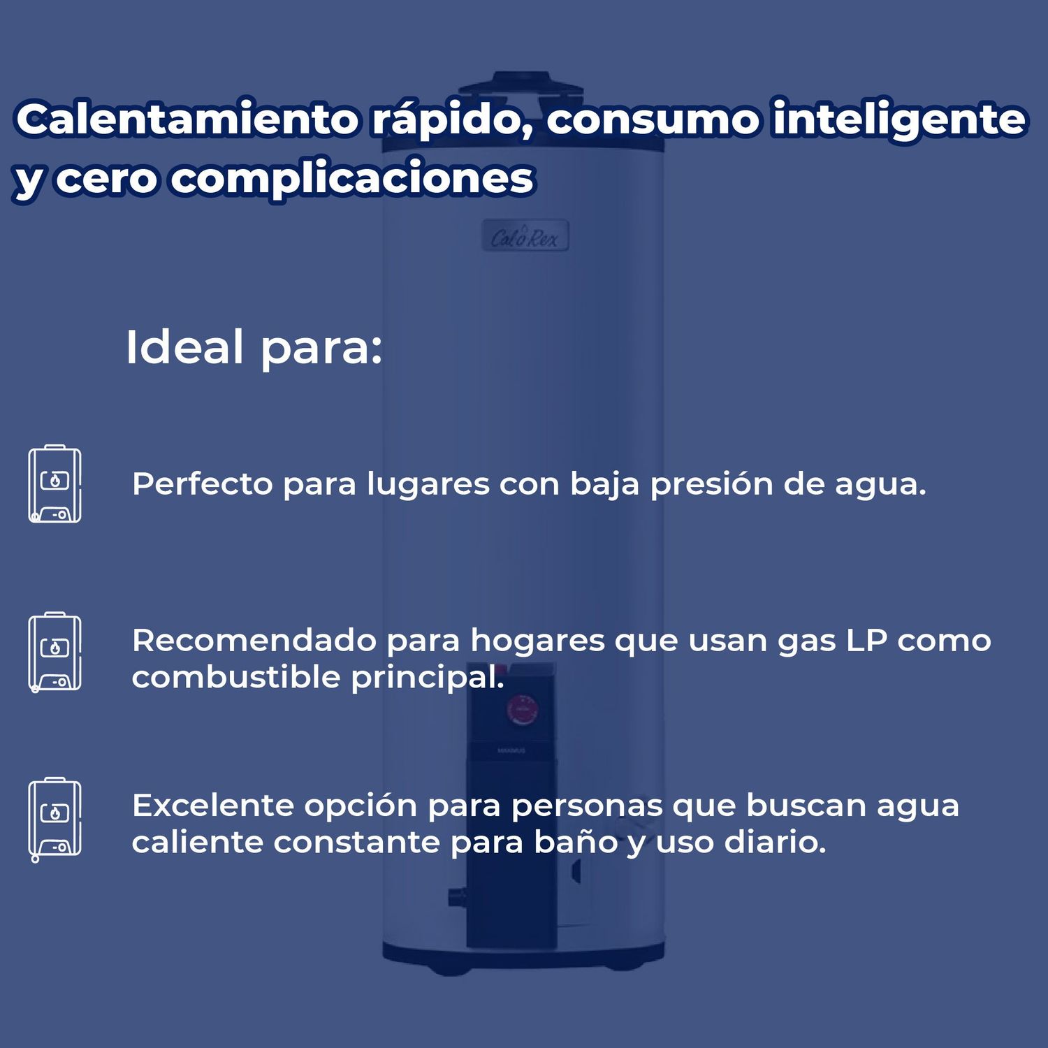 Calentador Deposito Maximus 59 L Gas natural 1 1/2 Servicio G15