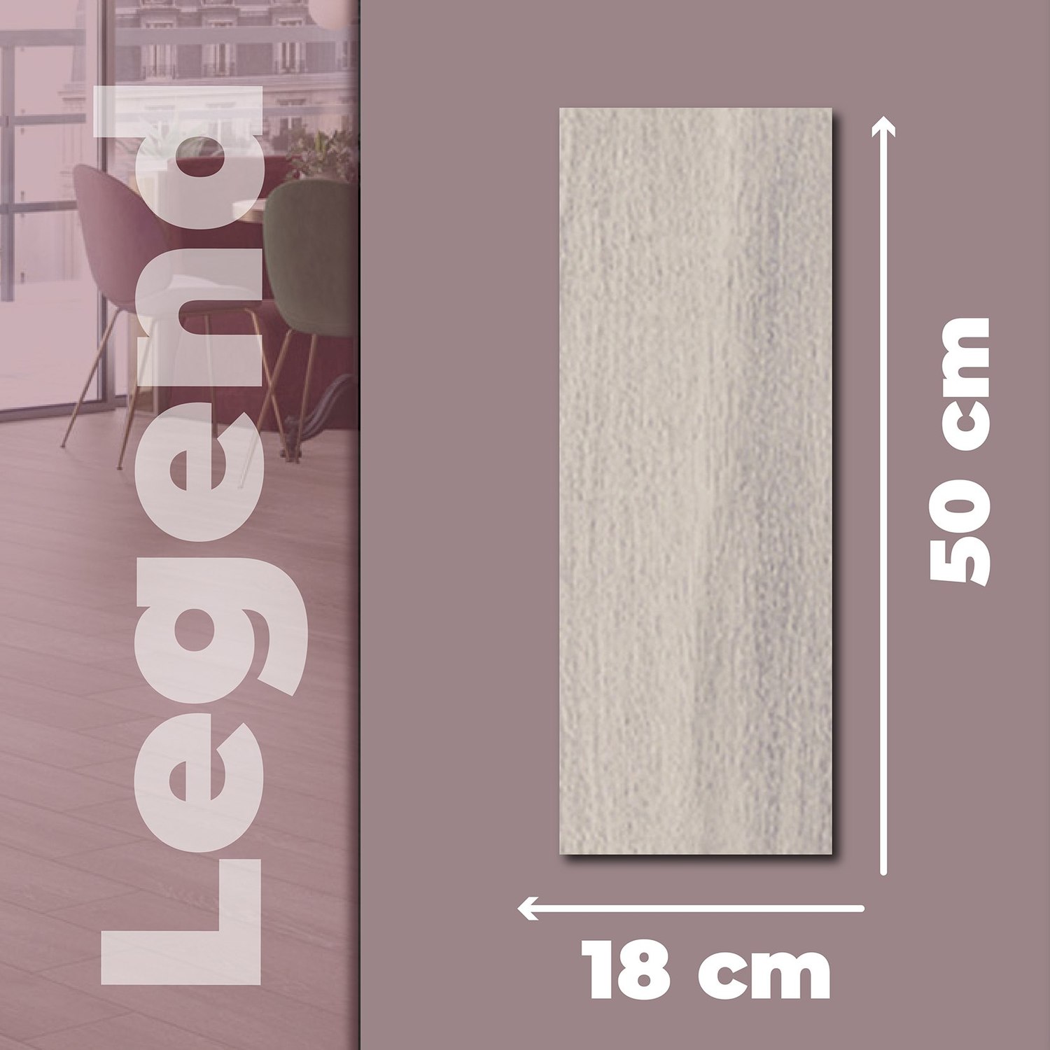 Piso Legend Greige Daltile 18x50 cm