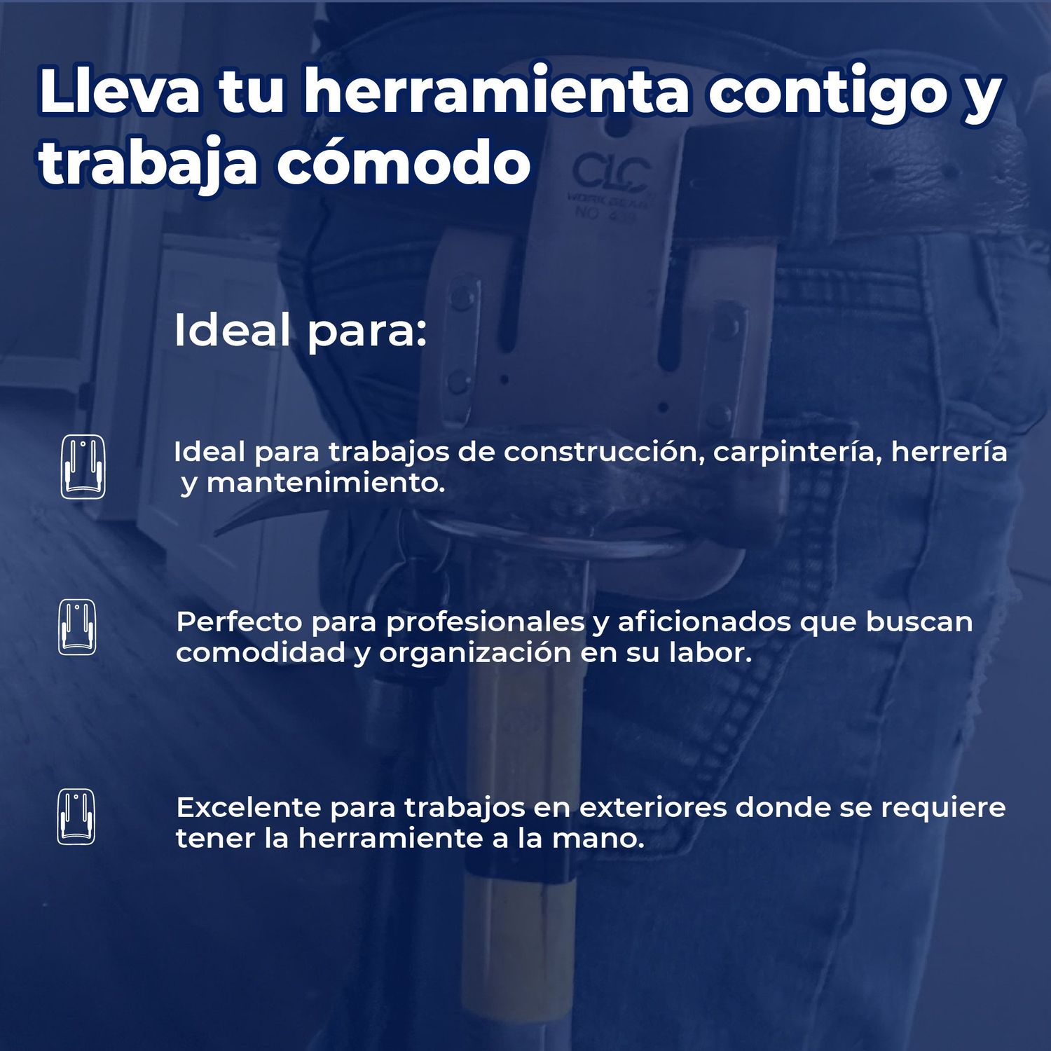 Porta Martillo C/Eslabón Acero Cuero