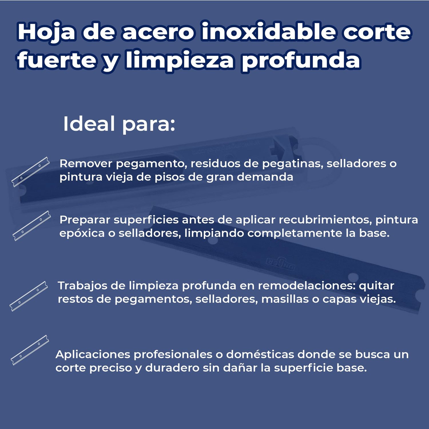 Repuesto Navaja Raspador P/Piso Acero Inoxidable