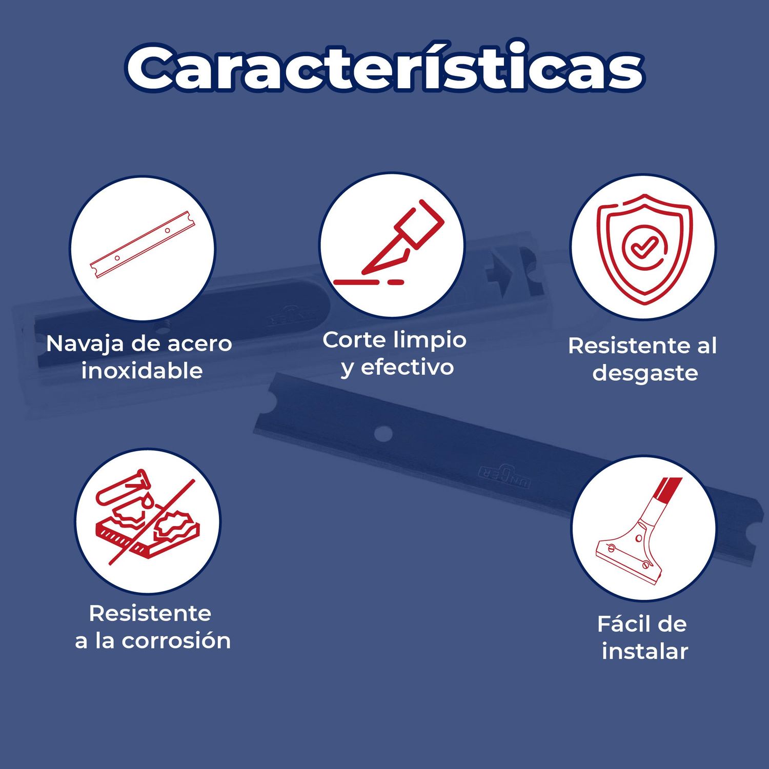 Repuesto Navaja Raspador P/Piso Acero Inoxidable