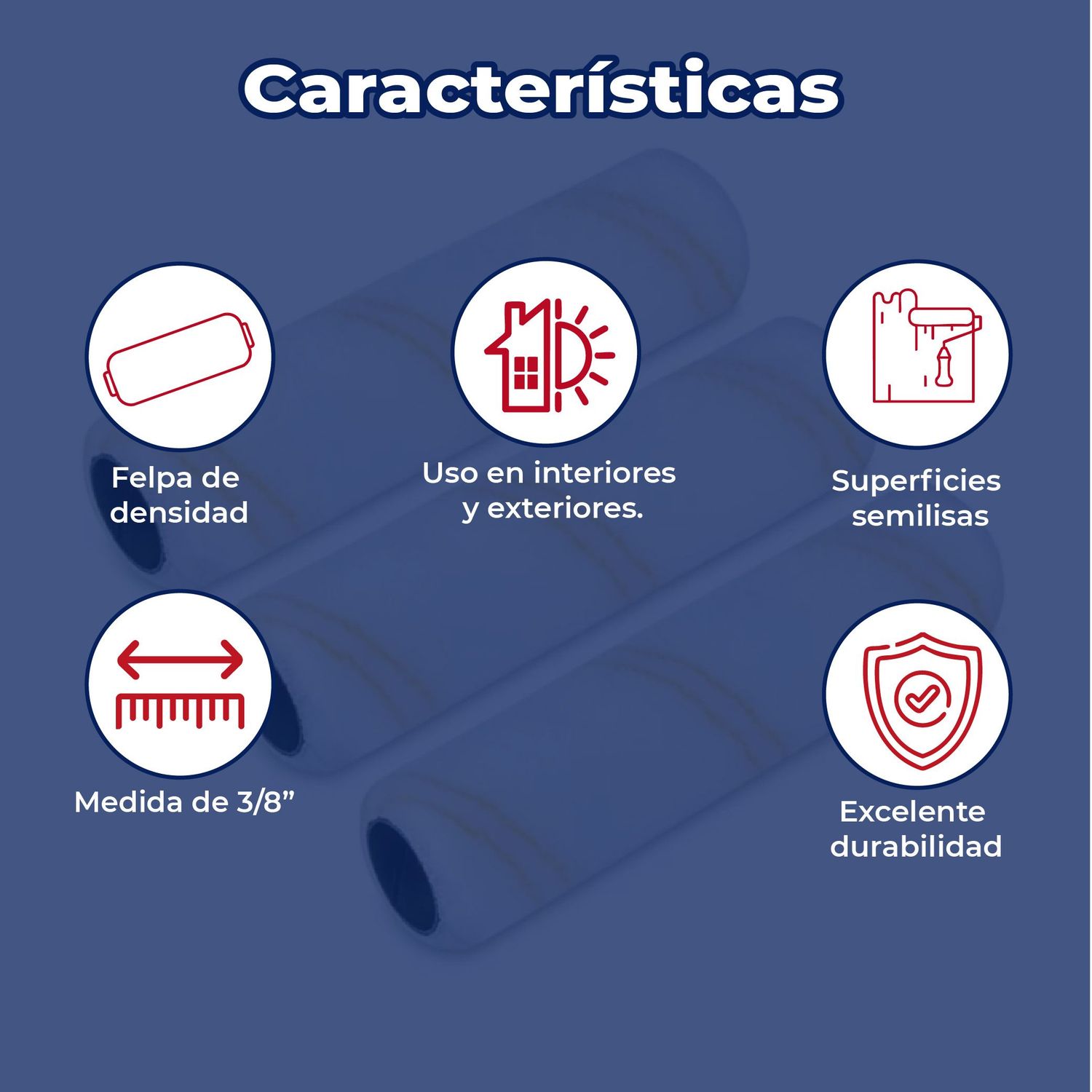Repuesto Felpa Rodillo Pintura 3/8 11.43 CM Semi Liso