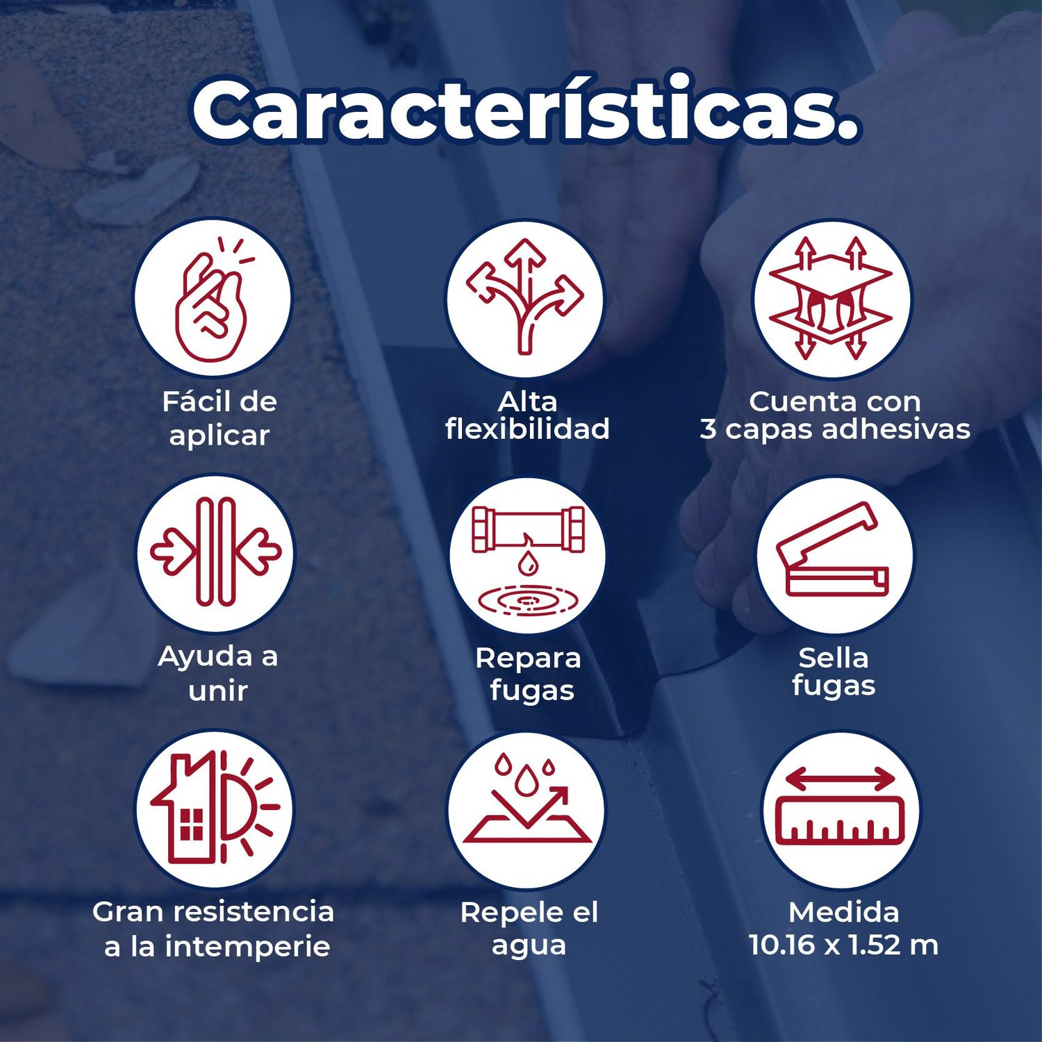 Cinta impermeable flexible negro 10.16 cm x 1.52 m