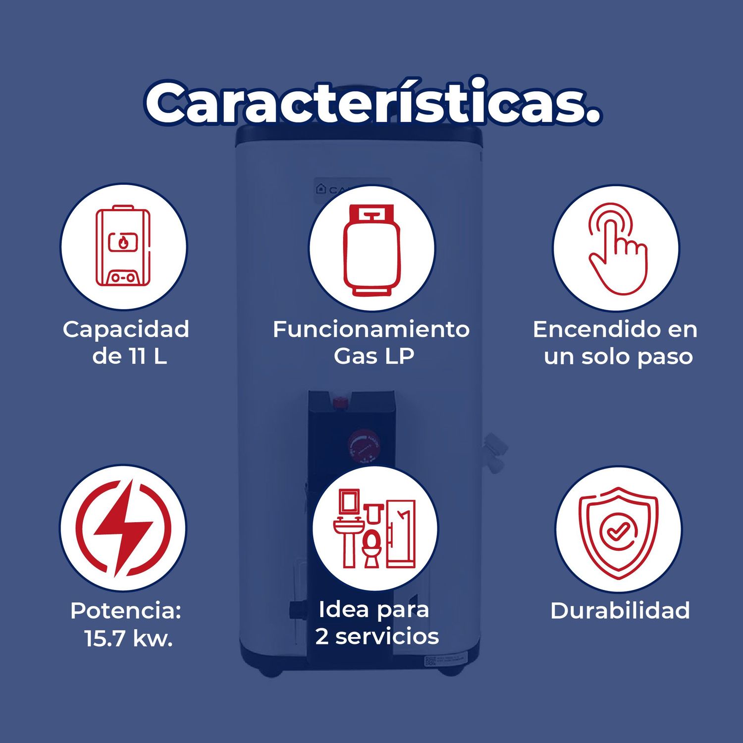 Calentador Paso 11 L Calorex Poderus 2 Servicios Gas LP