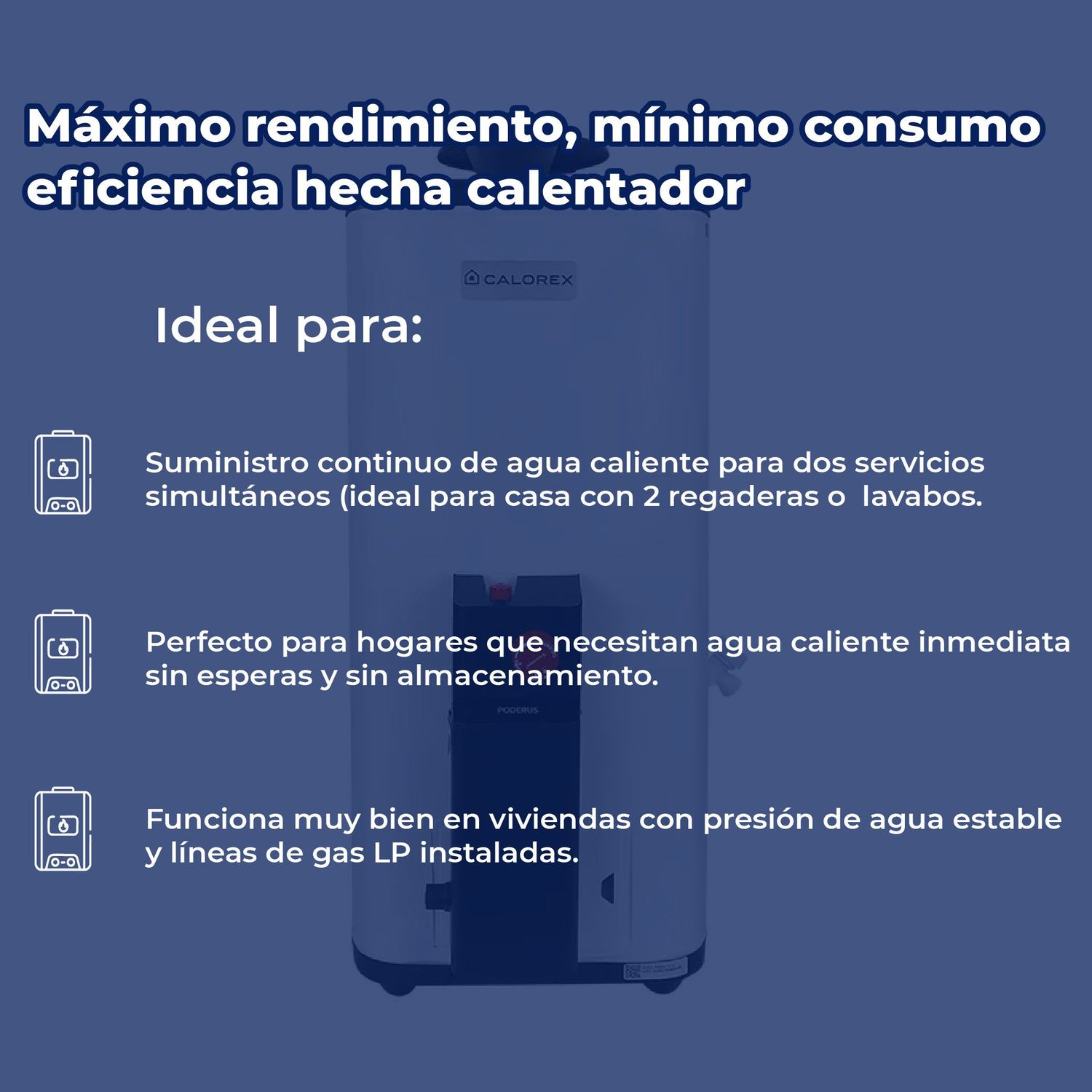 Calentador Paso 11 L Calorex Poderus 2 Servicios Gas LP