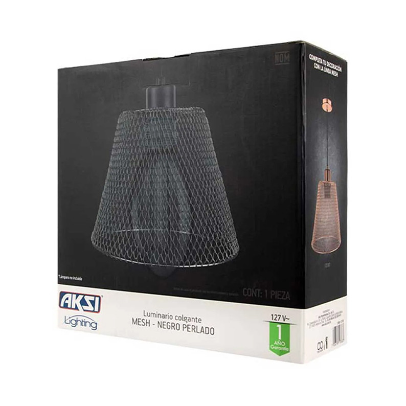 Luminario Colgante MESH Negro Perlado
