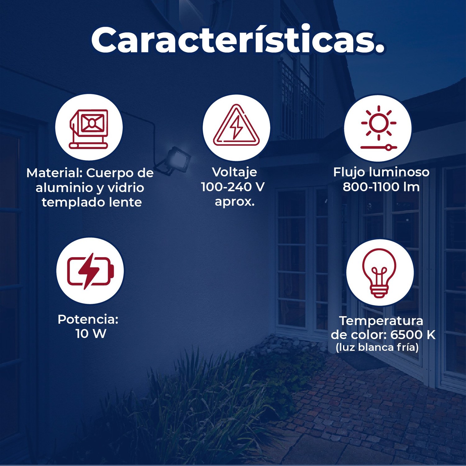 Reflector Led 10 w Luz Blanca 6500 K