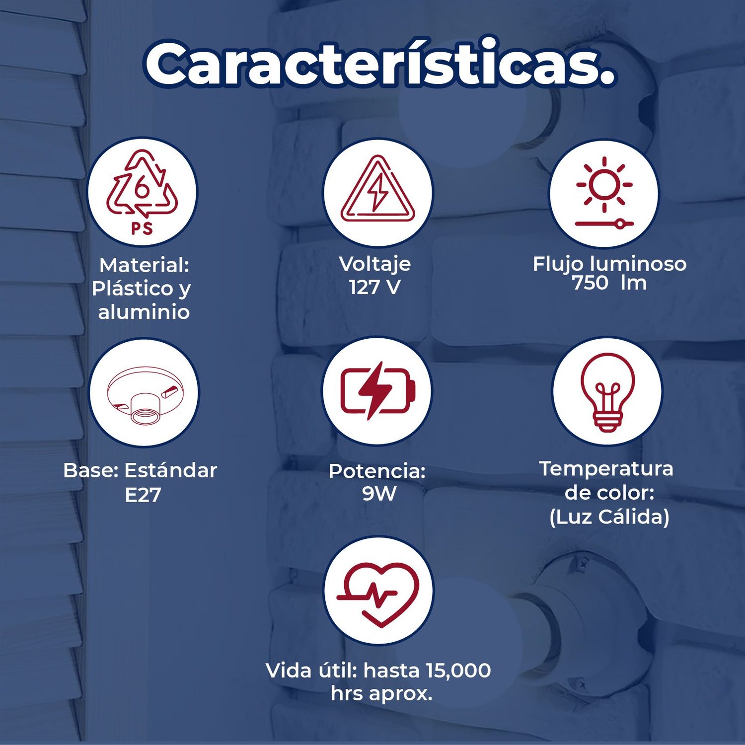 Paquete Foco Led 3 Piezas 9 Watts Luz Cálida