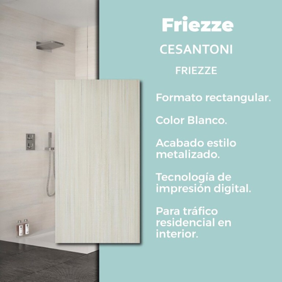 Piso Friezze Blanco Cesantoni 29.5x58 cm Rectificado