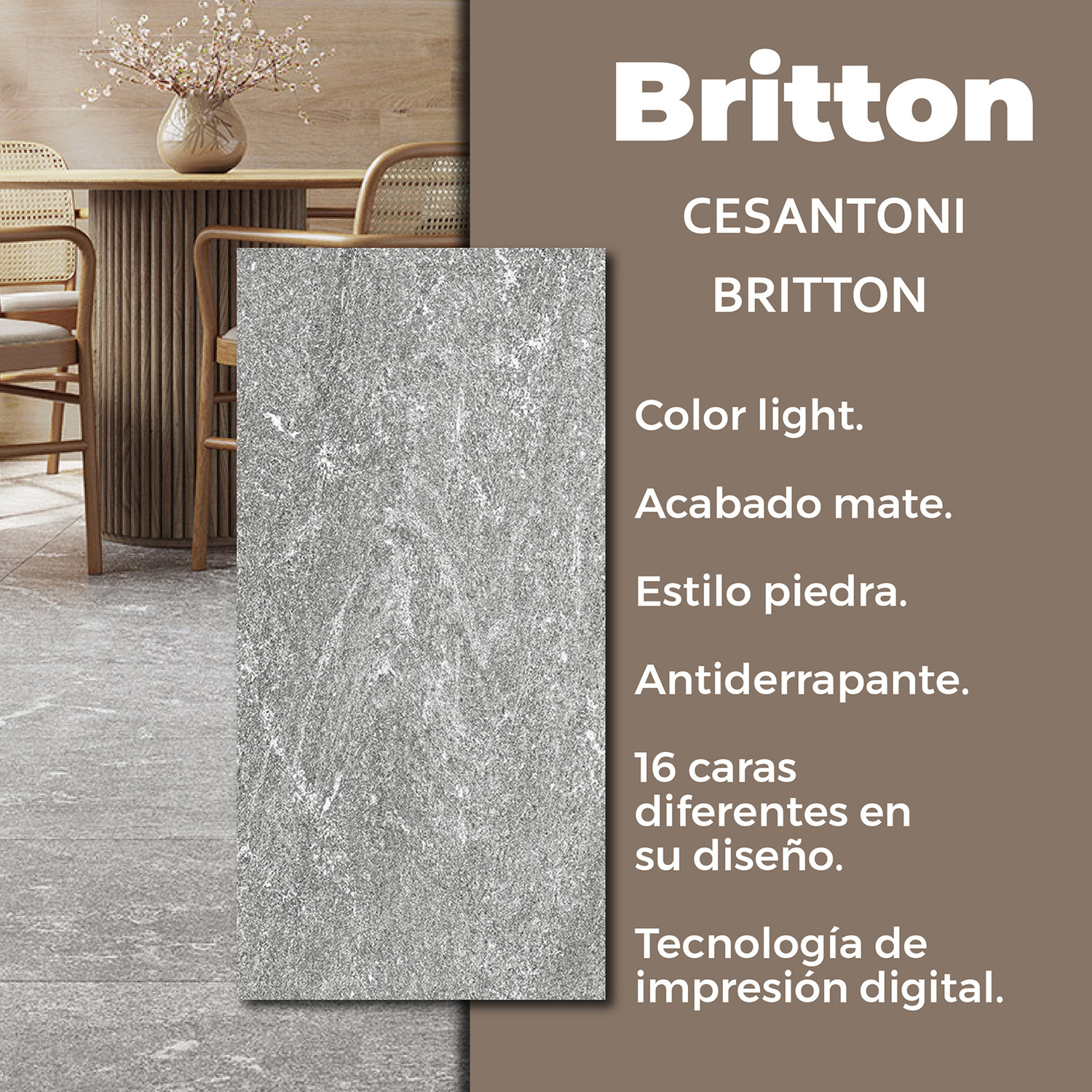 Piso Britton Cesantoni 45x90 cm Rectificado