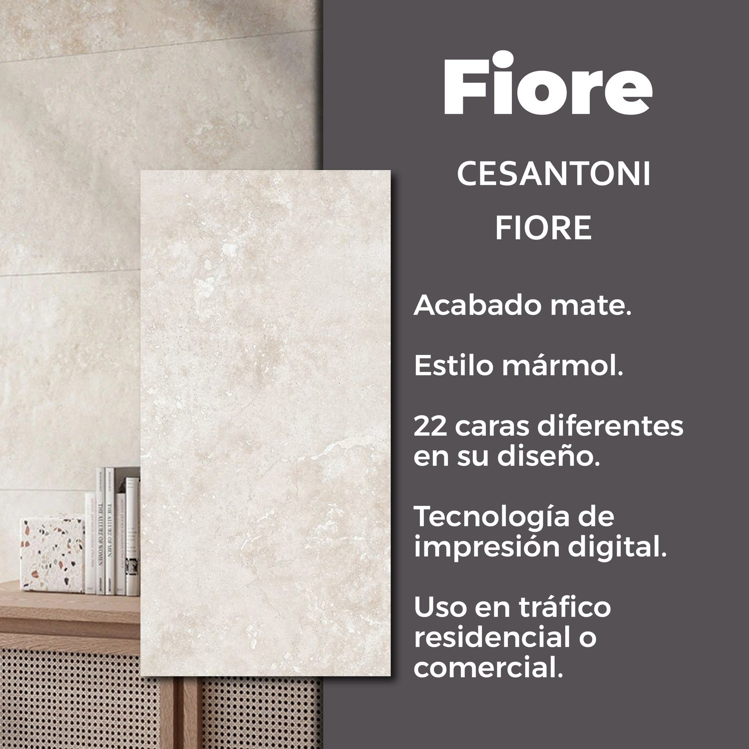 Piso Fiore Cesantoni 45x90 cm Rectificado