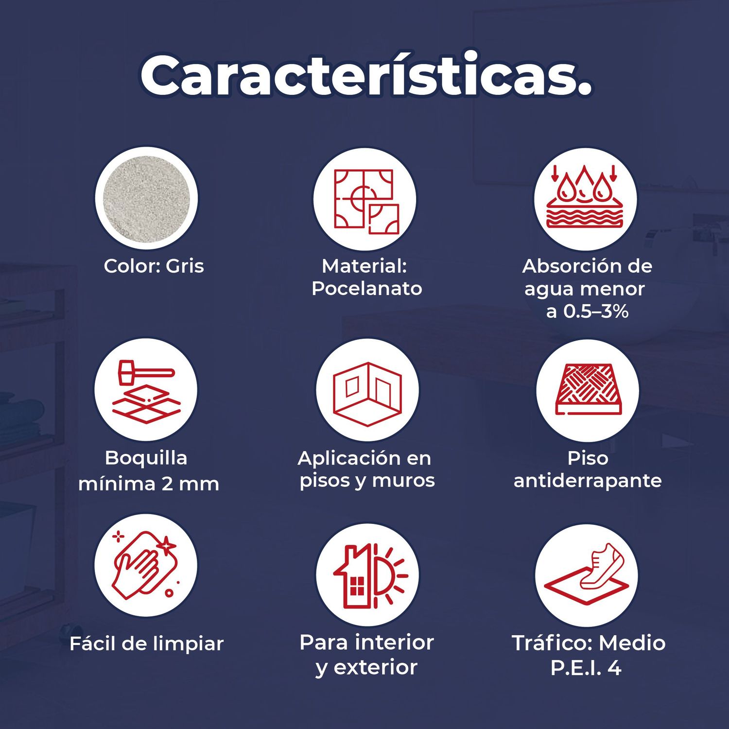 Piso Piamont Gris Cesantoni 45x90 cm Rectificado