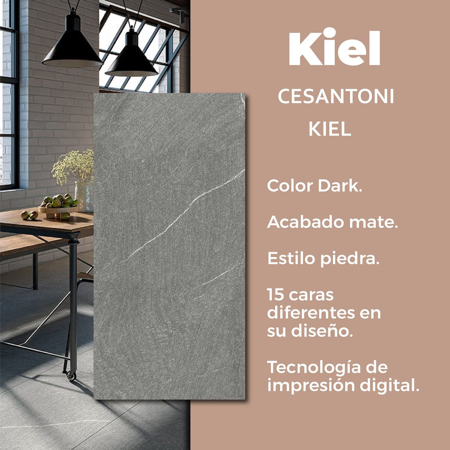Piso Kiel Dark Cesantoni 60x120 cm Rectificado