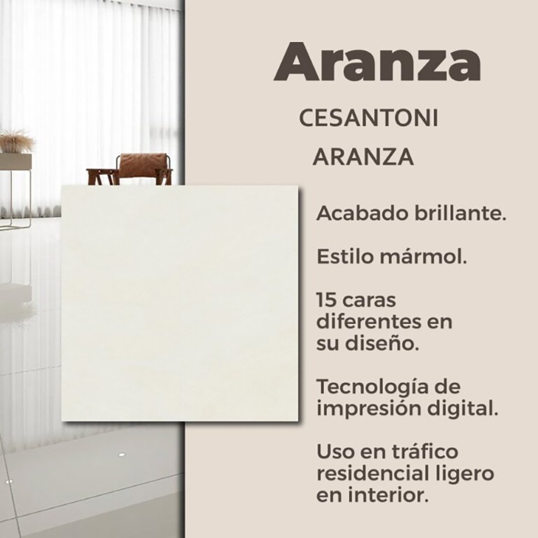 Piso Aranza Cesantoni 61x61 cm Rectificado