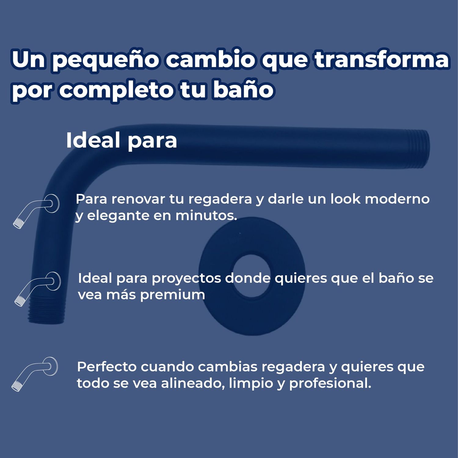 Brazo para Regadera Chapetón Rugo Acero Inoxidable Negro 20.2 CM