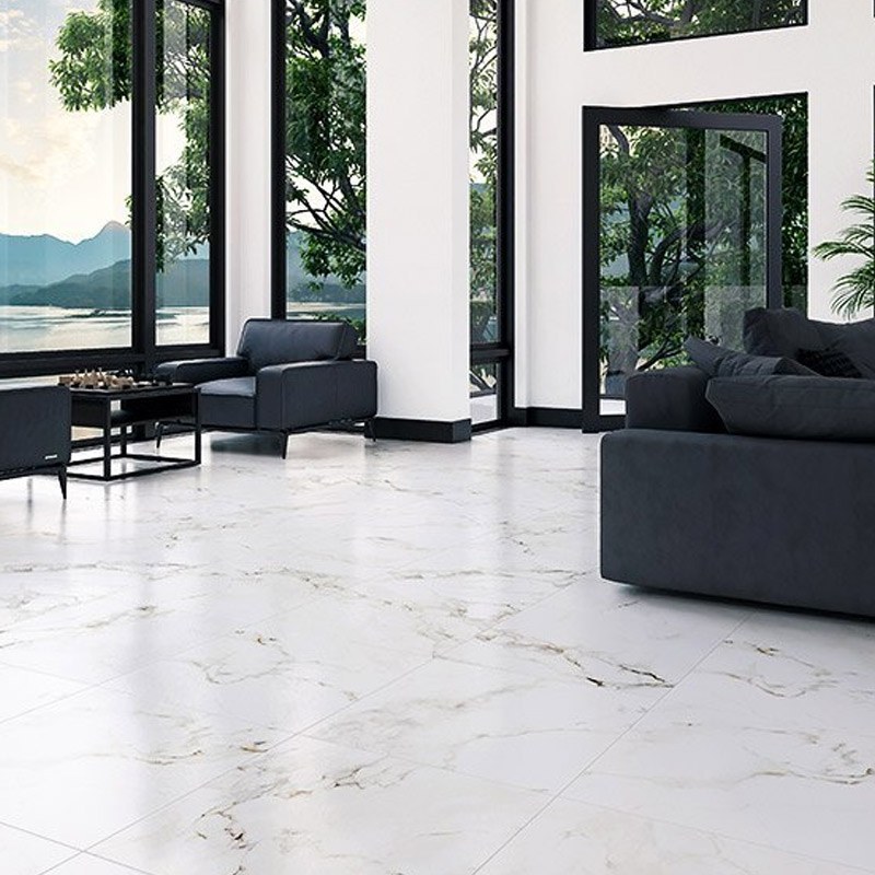 Piso Arkina Daltile 60.5 x 60.5 cm Bianco
