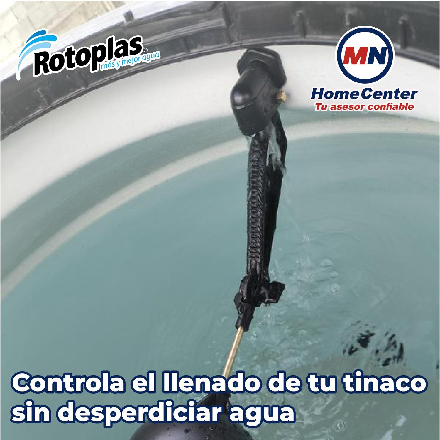 Válvula llenado Rotoplas Para Tinaco C/Reduccion 13MM 3/4 A 1/2