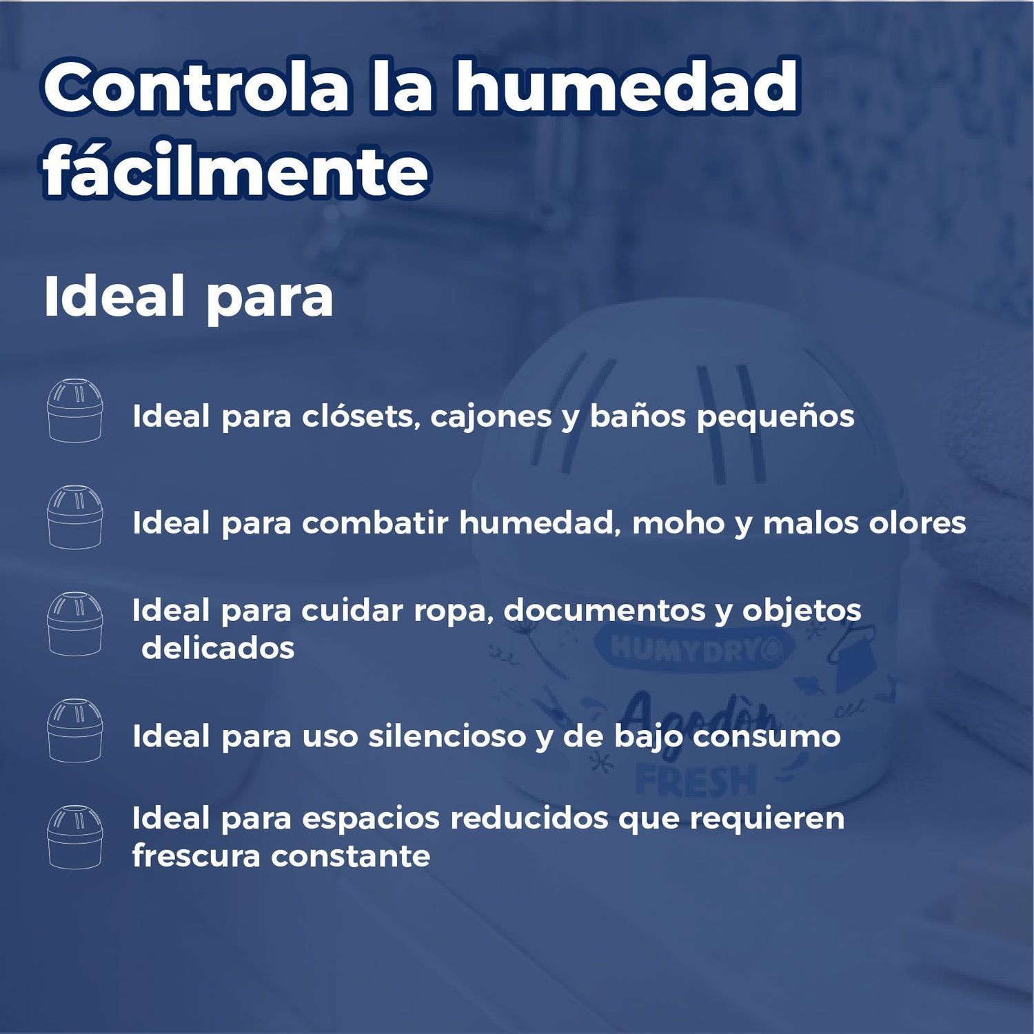 Mini Deshumidificador Humydry de Algodón Antihumedad