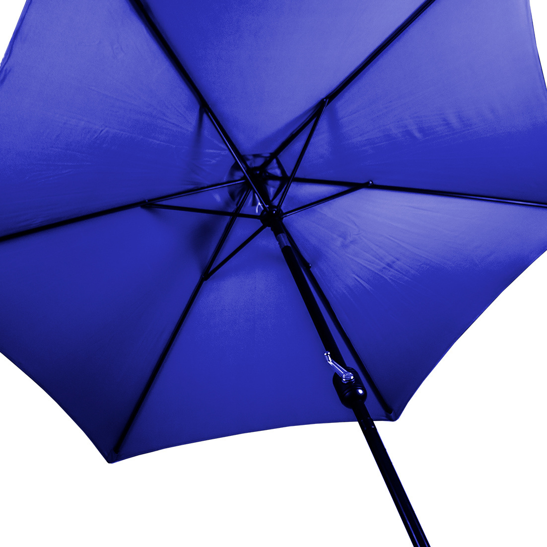 Sombrilla Jardín Manivela Acero Azul