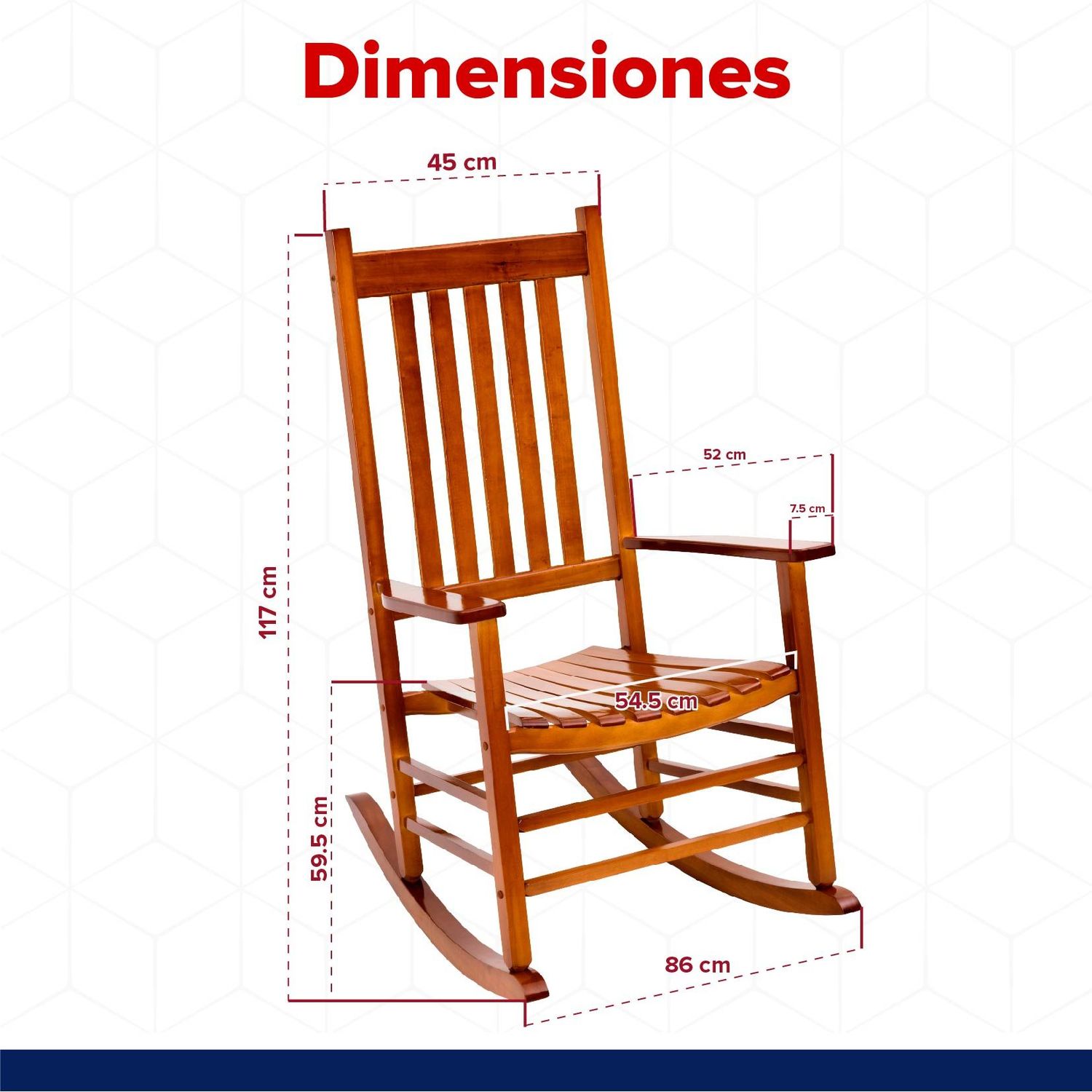 Silla Mecedora Madera Natural