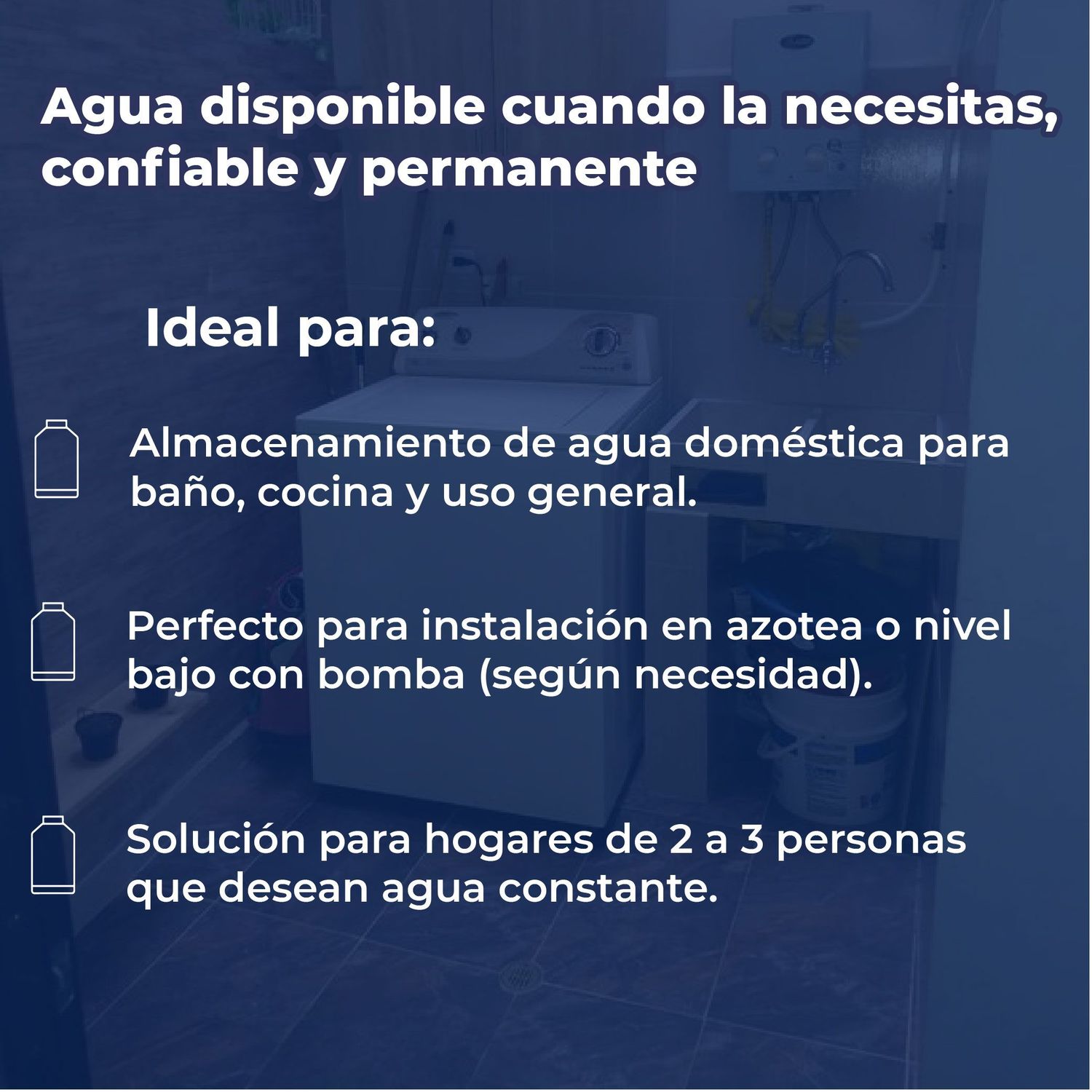 Tinaco Plus Beige 800 L C/Herrajes y Filtro 1.18 X 1.03