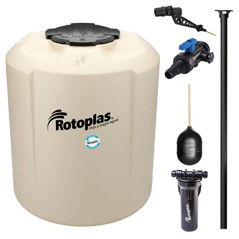 Tinaco Plus Beige 2000 L c/herrajes y Filtro 1.60 X 1.36