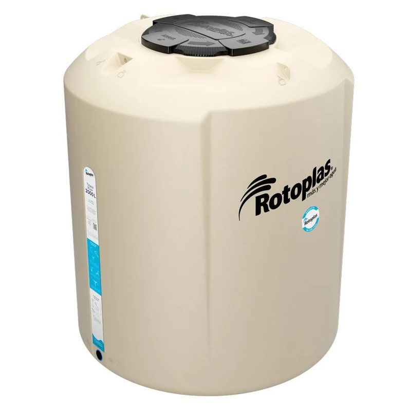 Tinaco Rotoplas Beige 2000 L c/herrajes y Filtro 1.60 X 1.36