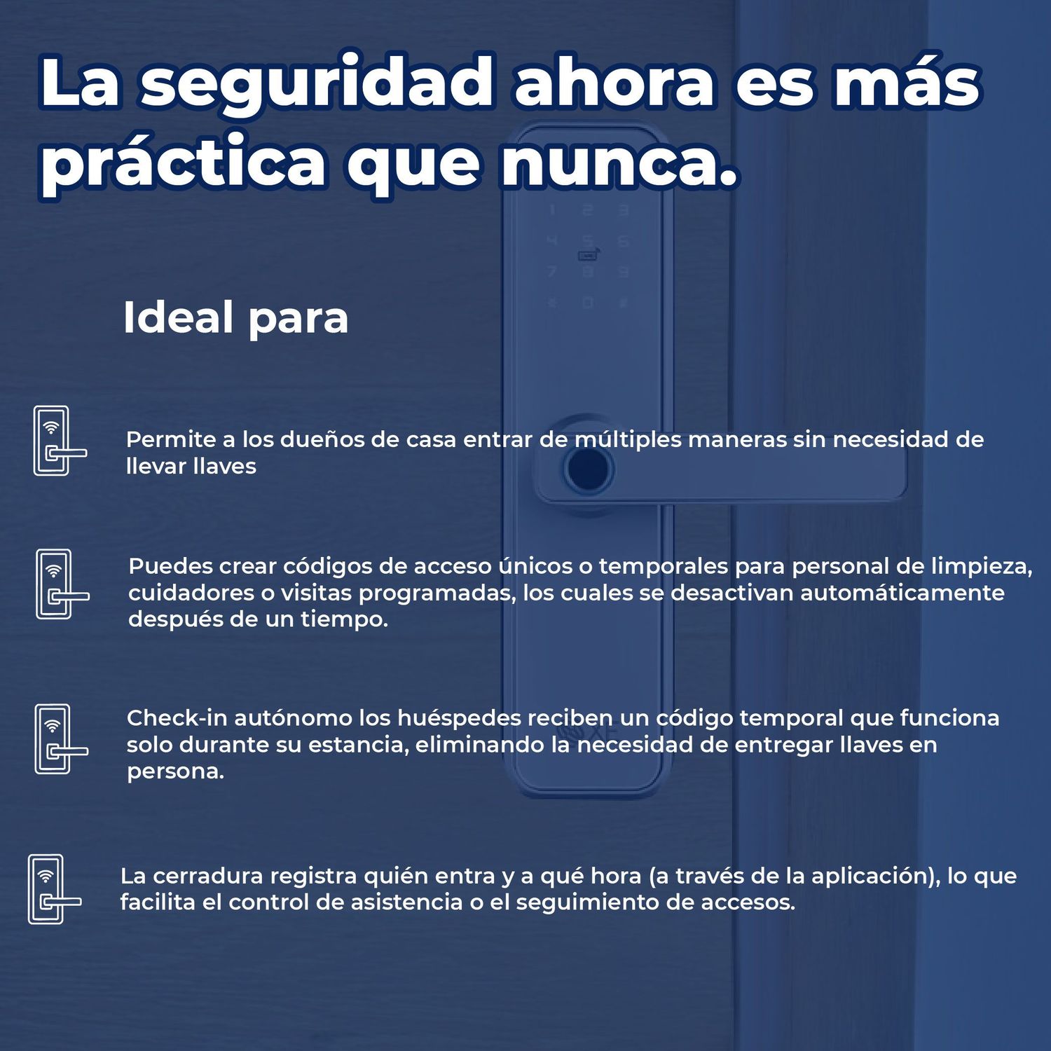 Cerradura Digital para puerta XE CI-400BT plata con bluetooth