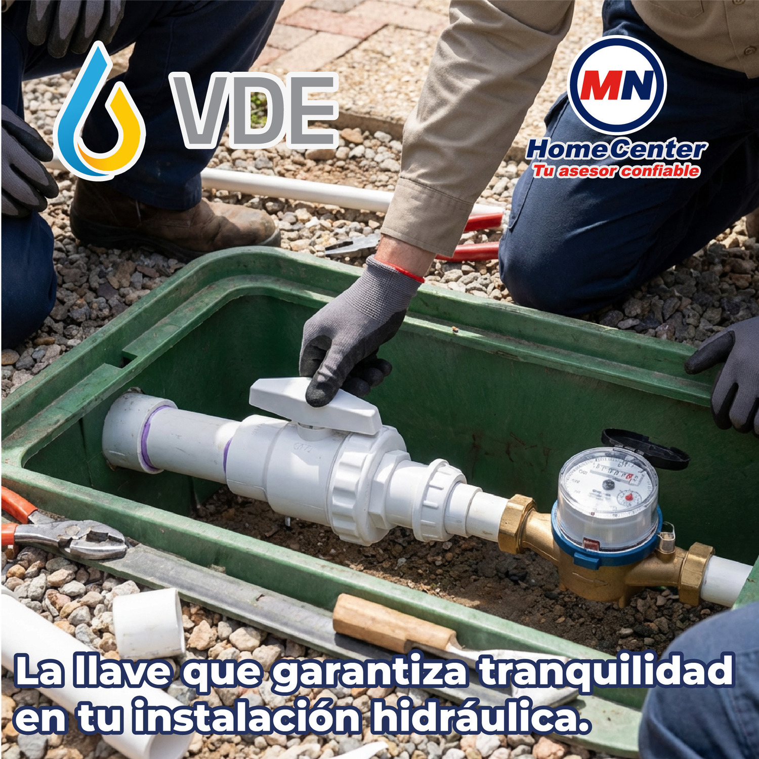 Válvula de Esfera PVC Cementar VDE 51 MM 2" Pulgadas