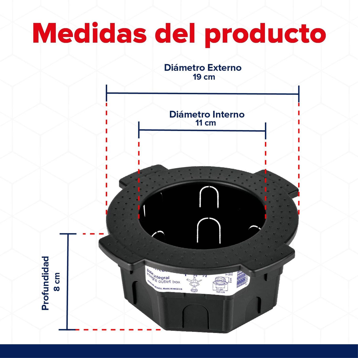 Bote Integral de Polietileno Volteck 8 cm Alto x 11 cm Diámetro