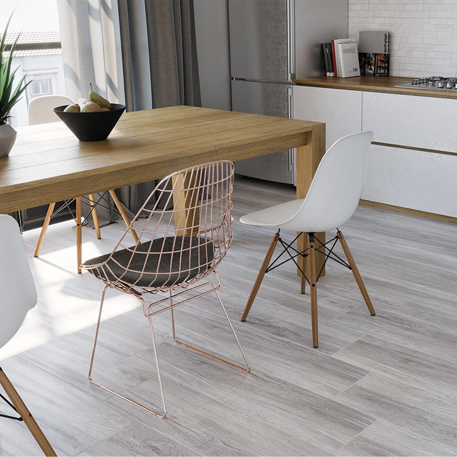 Piso Antigua gris Vitromex 25x100 cm rectificado