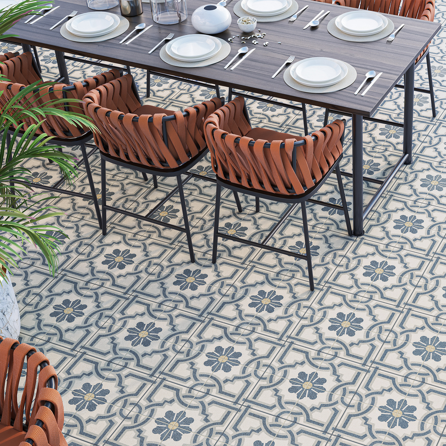 Piso Glitz Blue Daltile 37x37 cm