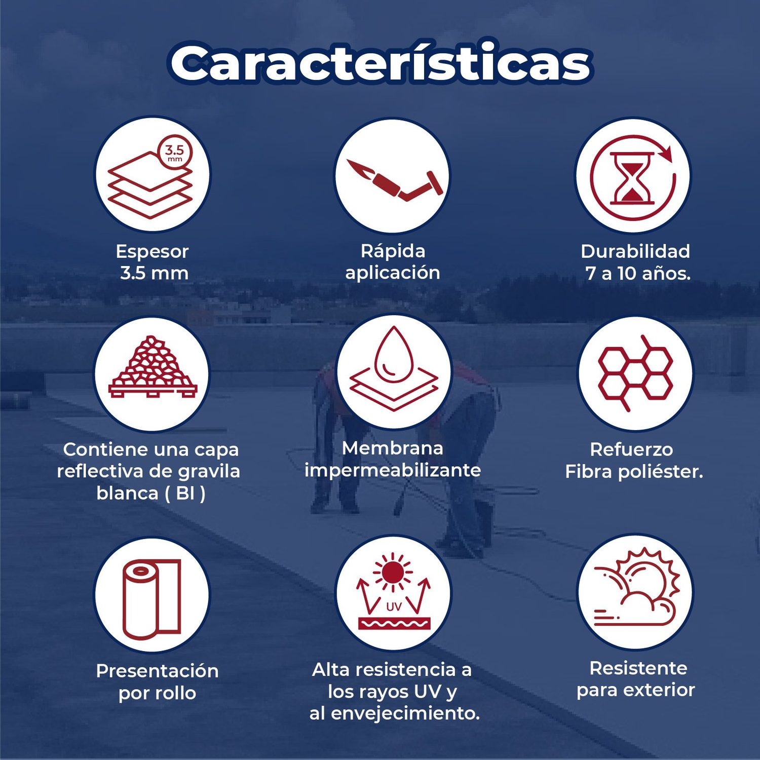 Imper prefabricado APP Sikashield 3.5mm F PL gravilla blanca