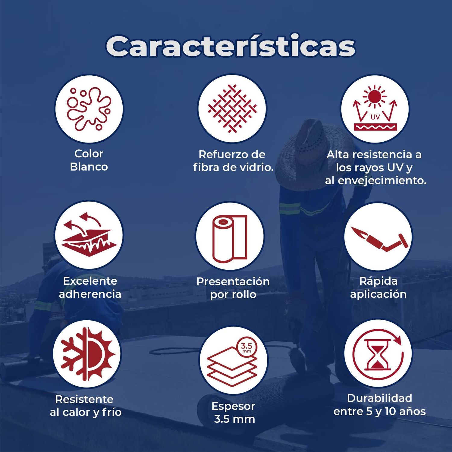 Imper prefabricado APP Sikashield 3.5mm FVidrio gravilla blanca