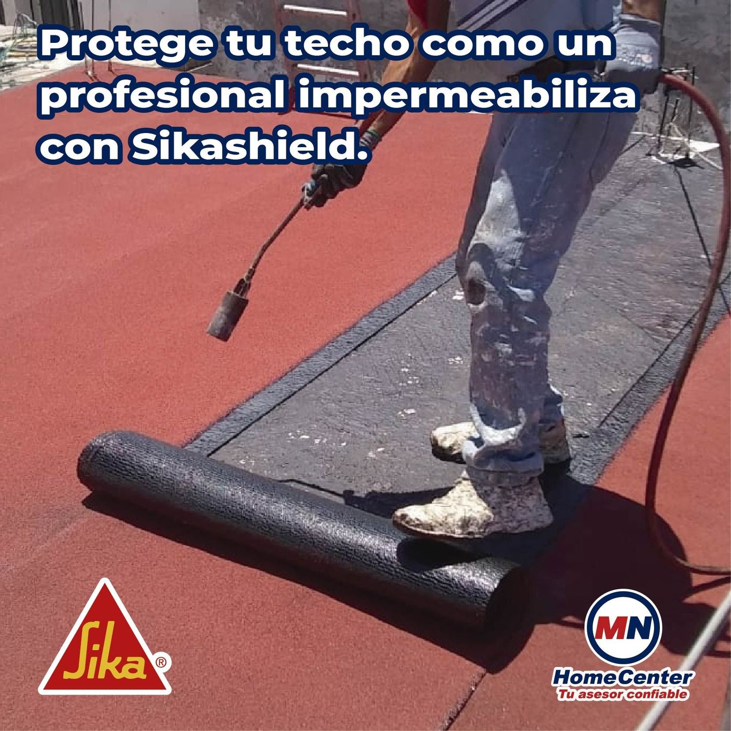 Imper prefabricado APP Sikashield 3.5mm FVidrio gravilla roja