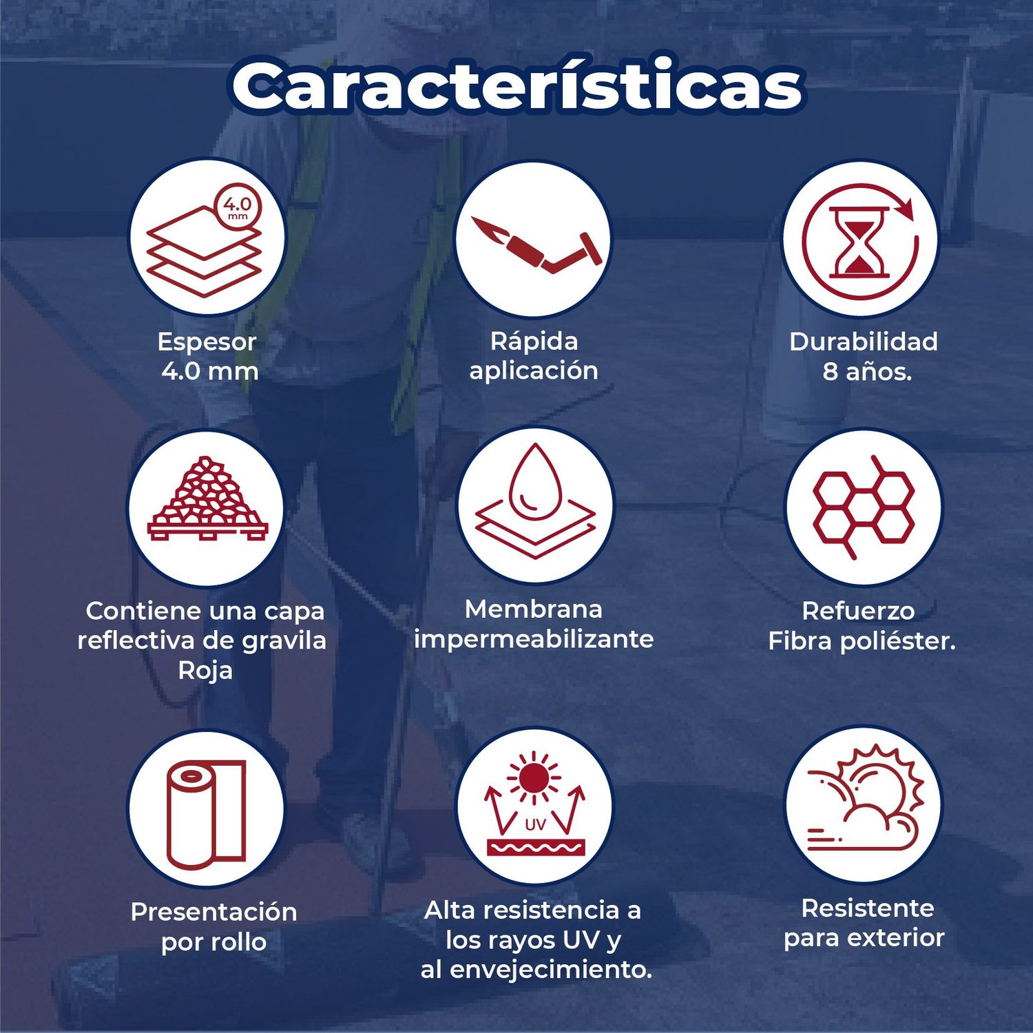 Imper prefabricado APP Sikashield 4.0mm F PL gravilla roja