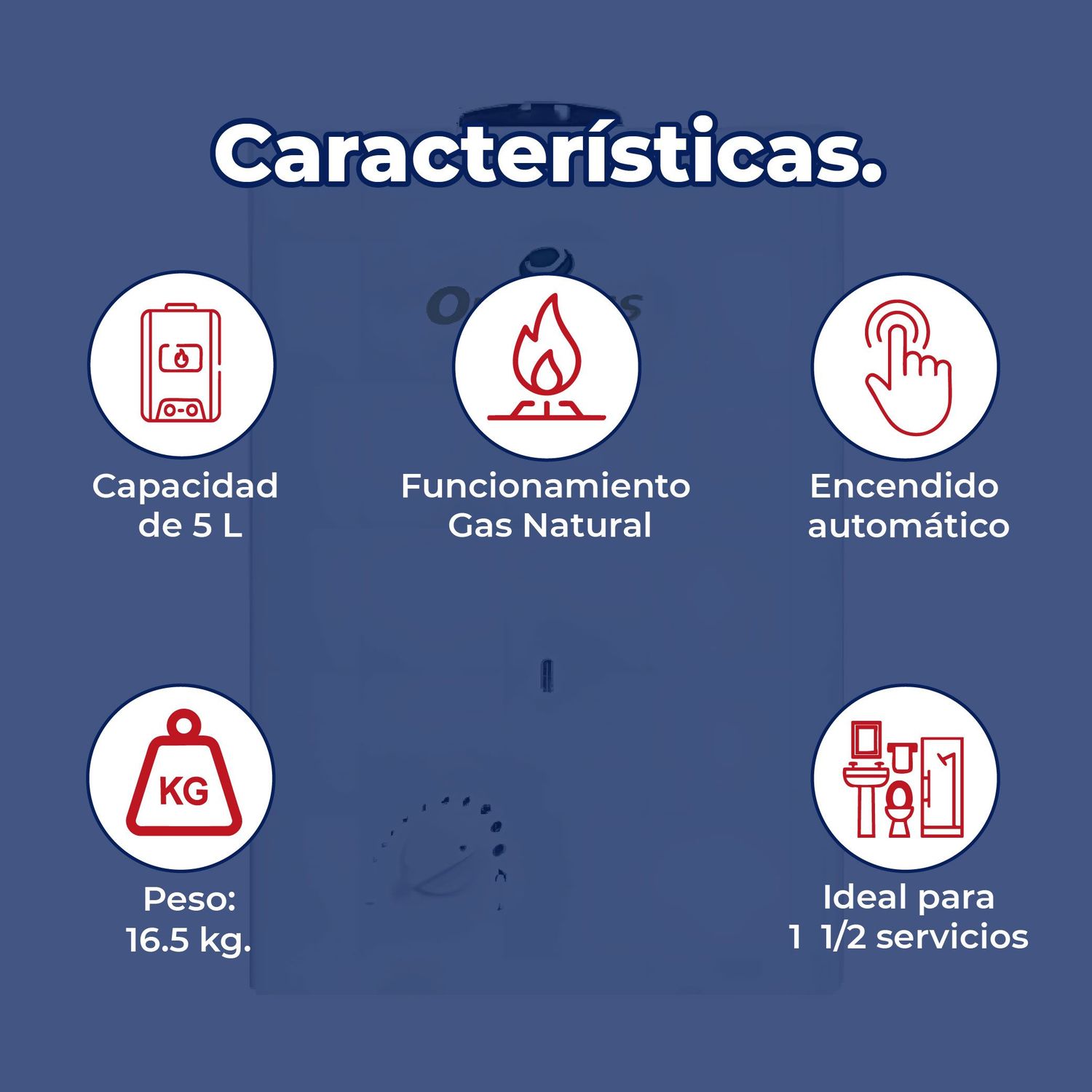 Calentador Paso 05 L Instantáneo Optimus 1 Baño Gas Natural