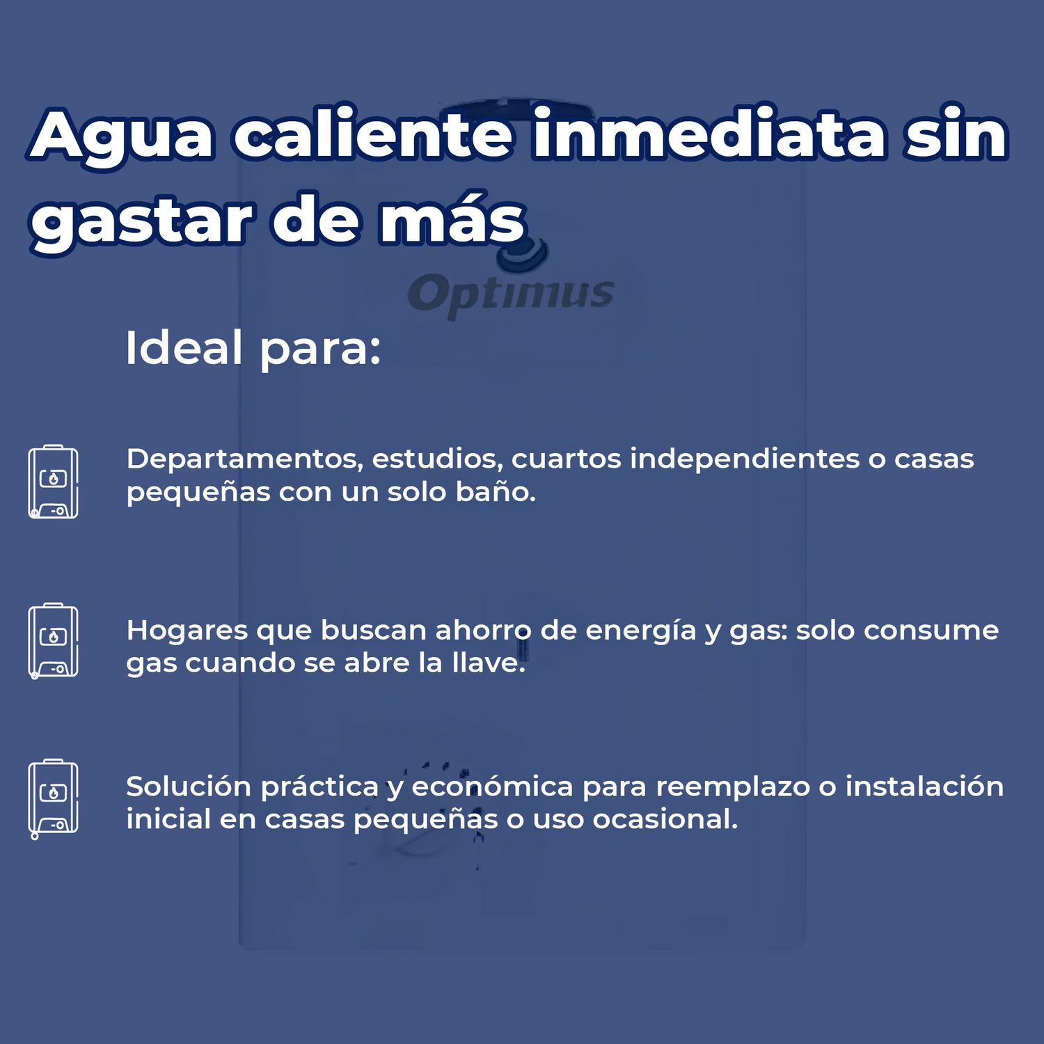 Calentador Paso 05 L Instantáneo Optimus 1 Baño Gas Natural